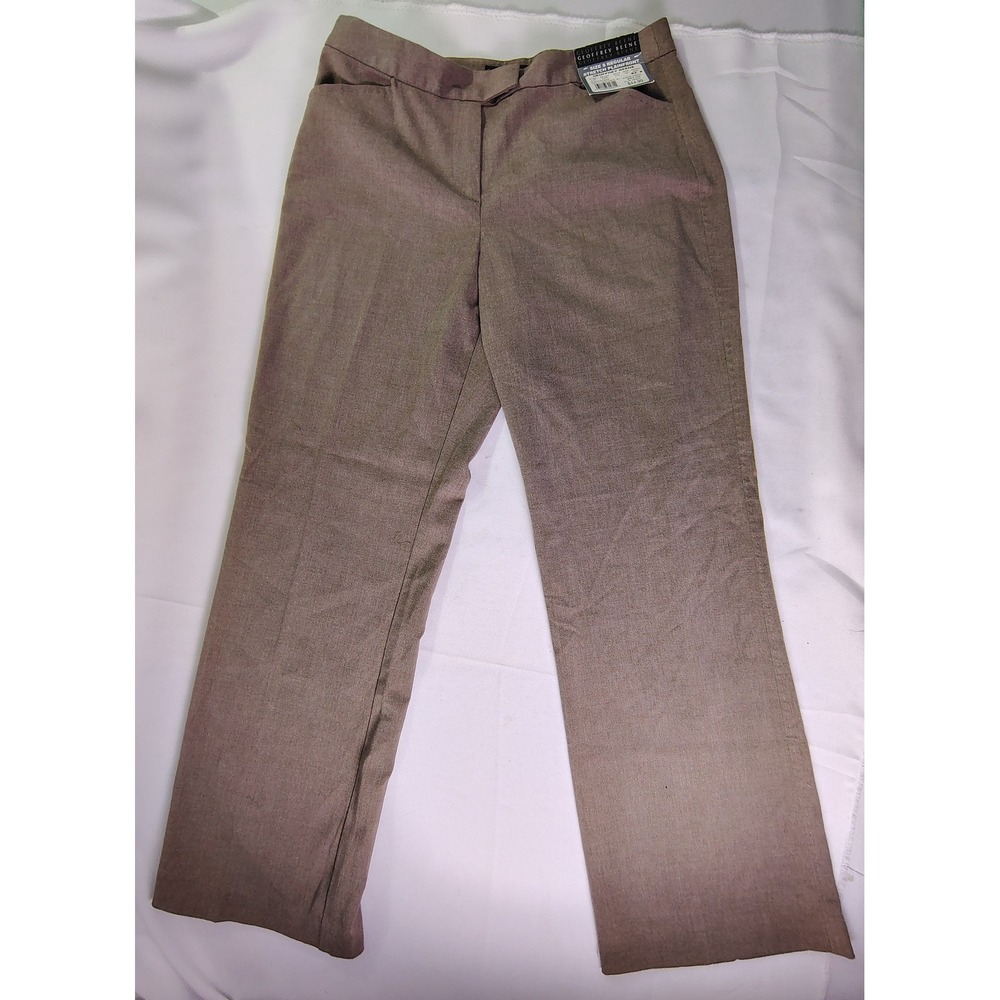 NWT Geoffrey Beene Sport Pants Womens Size 8 Regular Stretch Plainfront Brown